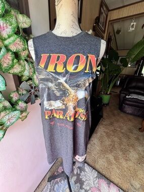 Under Armour x Project Rock Men Tank Top M Gray Eagle Iron Paradise Muscle Tank.